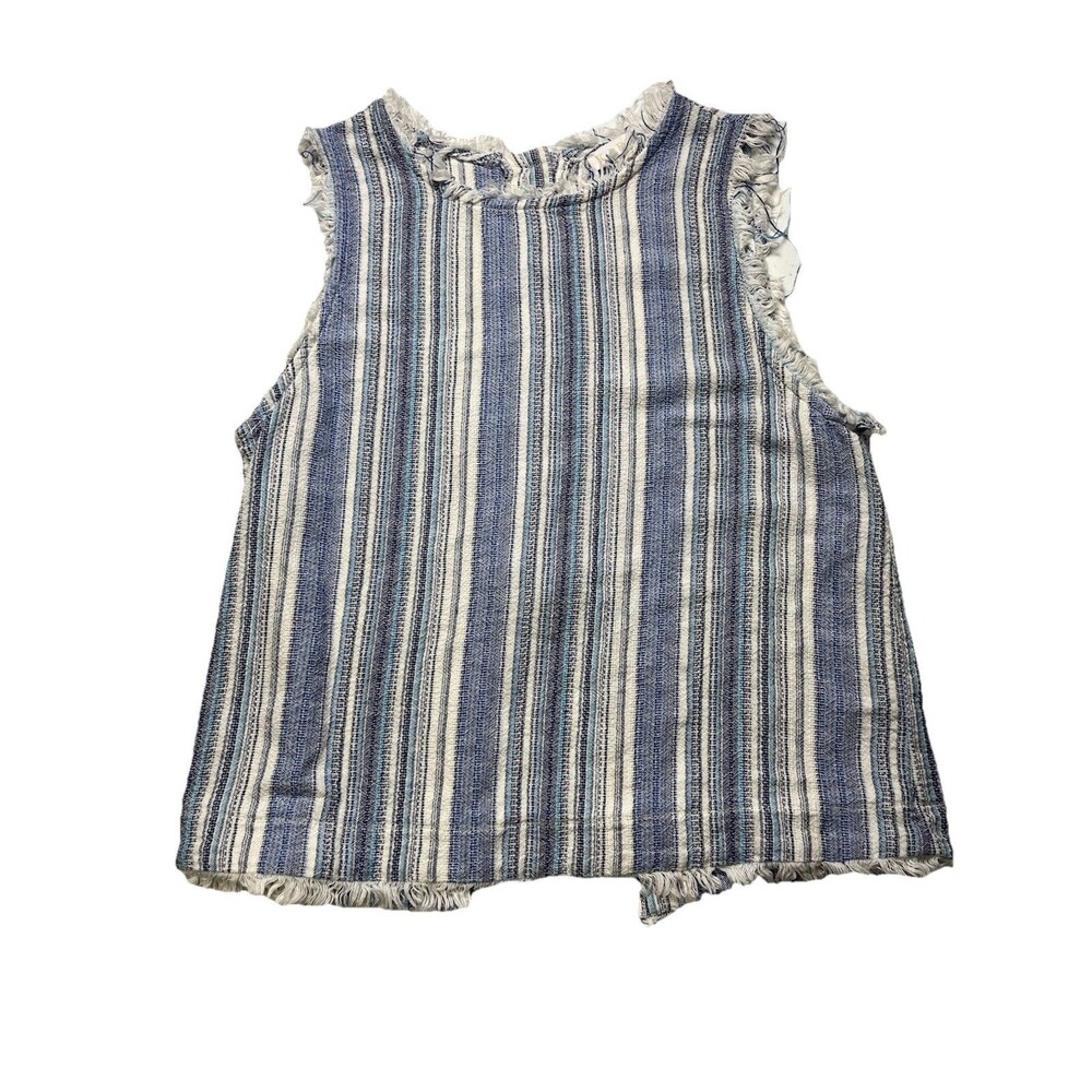 Women's Karlie Boho Style Woven Frayed Sleeveless Top - Size L